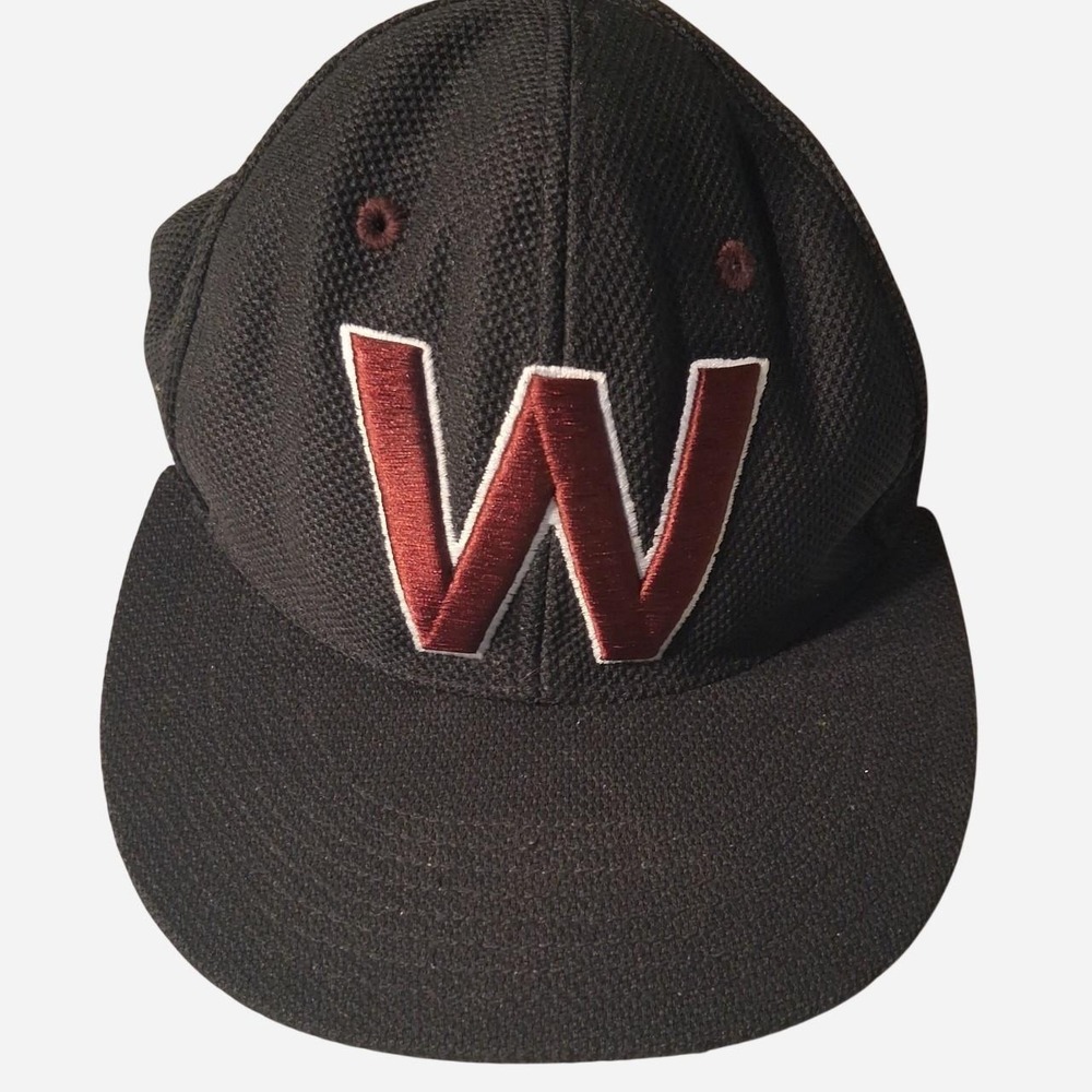 Winthrop Adidas black cap with burgundy 'W' logo